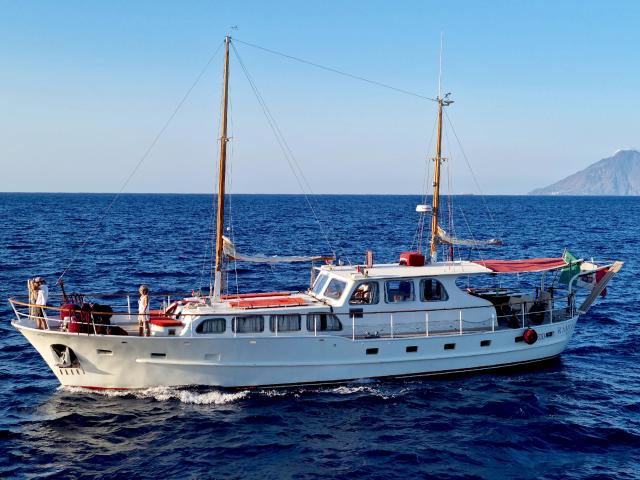 Klaassen classic motorsailor Dutch motor yacht Ramona for sale