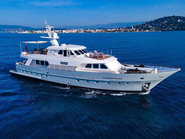 Van Mill Shipyard De Vries Lentsch custom Dutch motor yacht Heliad III for sale